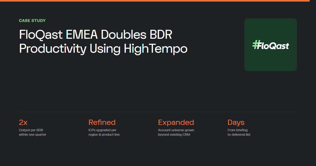 FloQast EMEA Doubles BDR Productivity — HighTempo Case Study